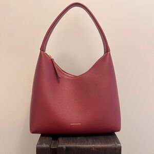 Mansur Gavriel Candy Leather Shoulder Bag in Claret (Burgundy Red)
